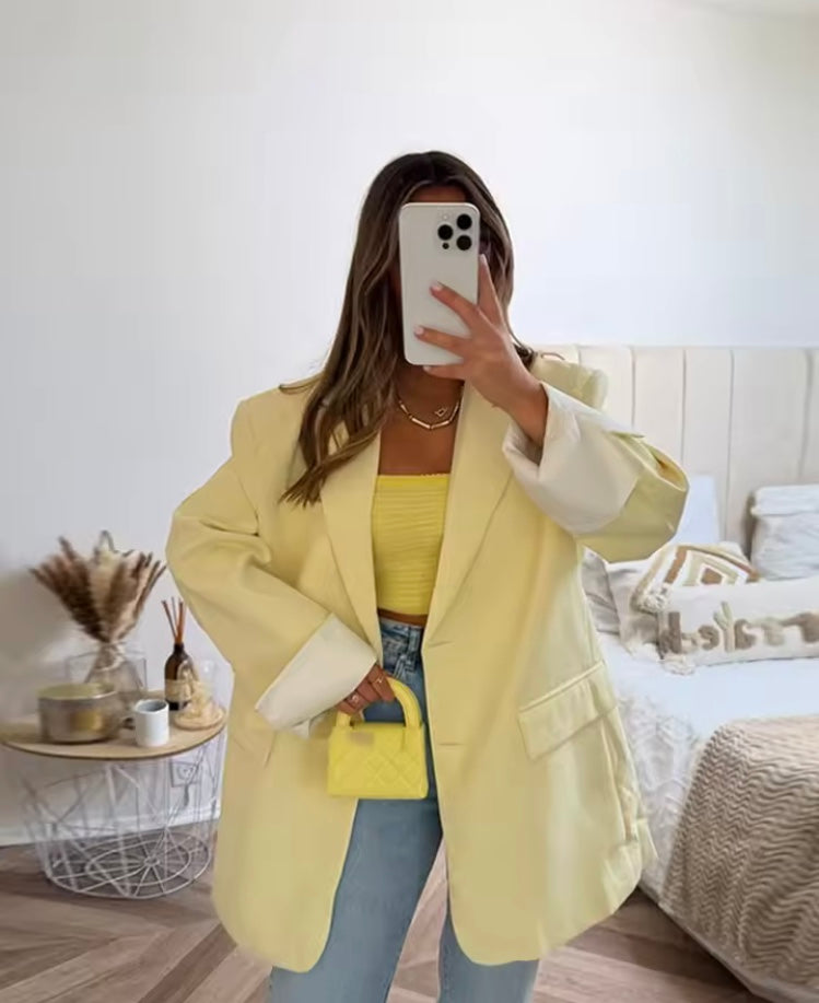 Veste Blazer Femme – Chic en Coton à Grille, Automne-Hiver 2025