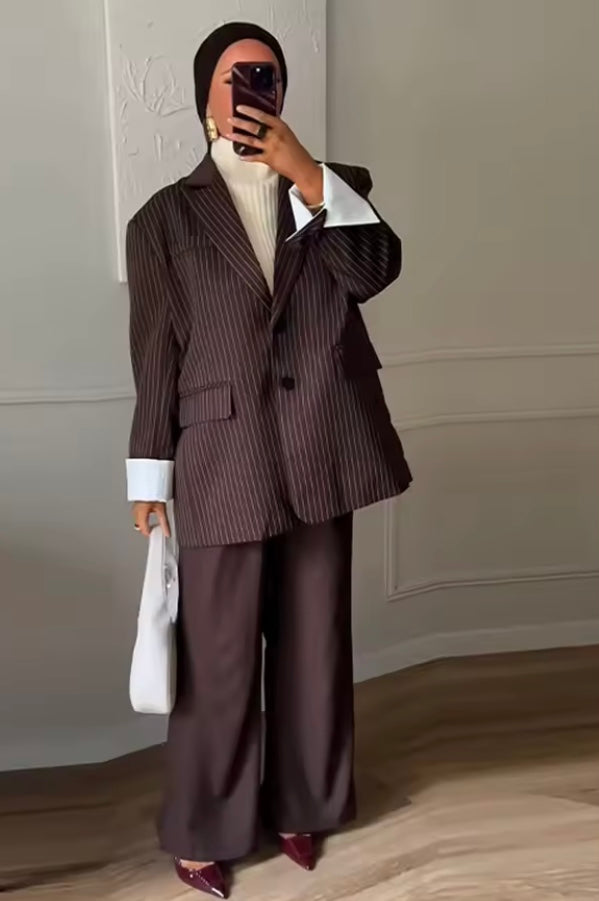 Veste Blazer Femme – Chic en Coton à Grille, Automne-Hiver 2025