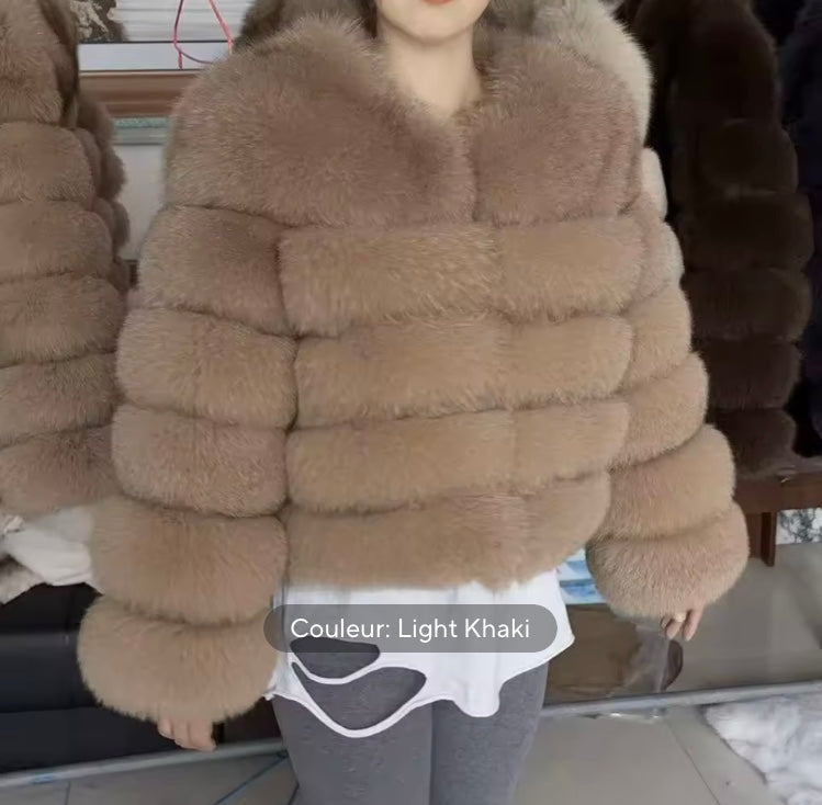 Doudoune Femme chic en Fausse Fourrure - Manteau Hiver Élégant et Douillet