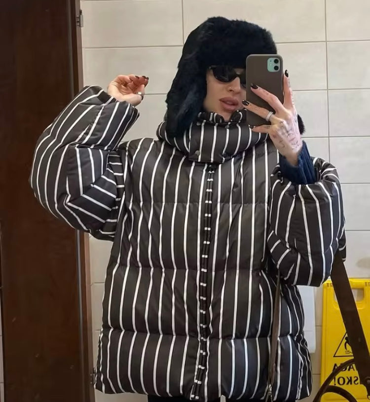 Doudoune Rembourrée à Rayures pour Femme