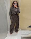 Ensemble chemise et pantalon droit “Rétro Chic”