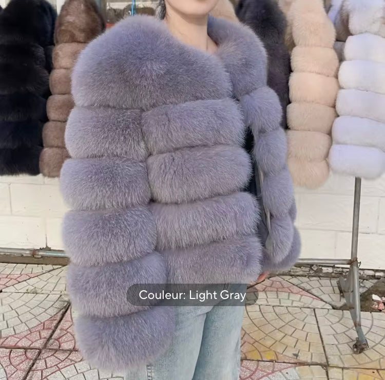 Doudoune Femme chic en Fausse Fourrure - Manteau Hiver Élégant et Douillet