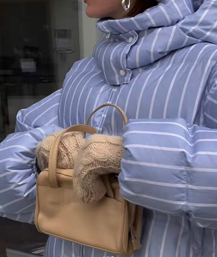 Doudoune Rembourrée à Rayures pour Femme