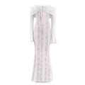 Robe Blanche Hors de l’Épaule – Moulante, Élégante & Dentelle