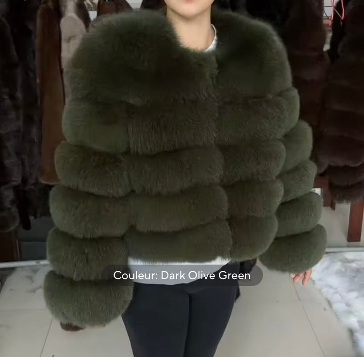 Doudoune Femme chic en Fausse Fourrure - Manteau Hiver Élégant et Douillet