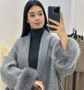 Manteau en laine col écharpe