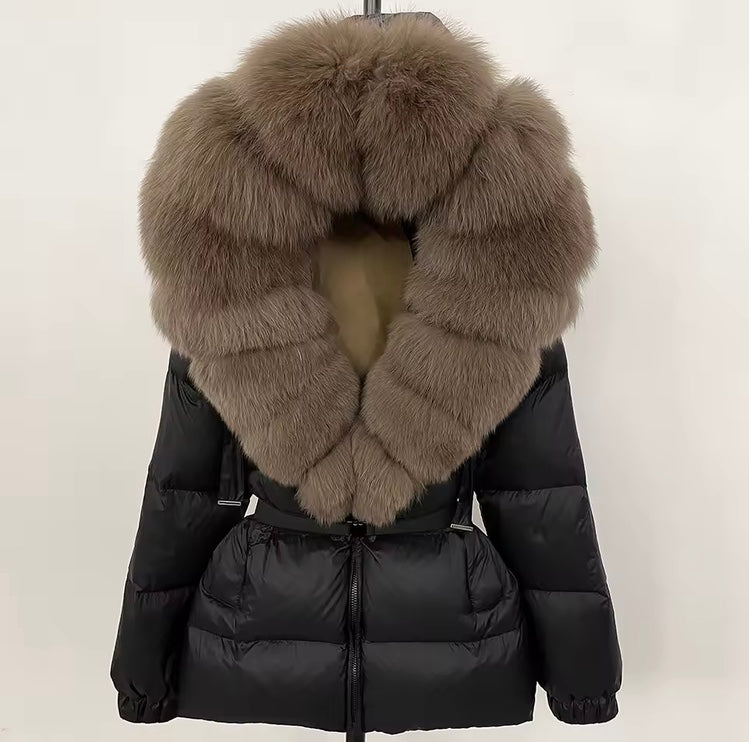 Doudoune à Grosse Fourrure de Renard – Élégance & Chaleur
