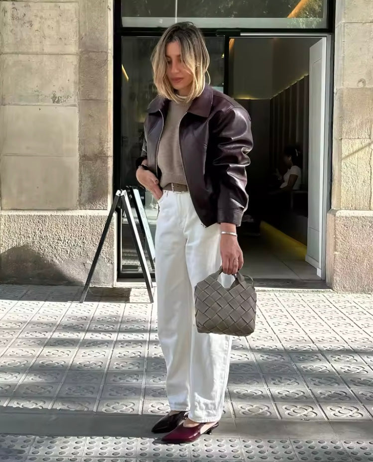 Veste en cuir - Manche longue