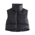 Manteau court sans manches avec fermeture