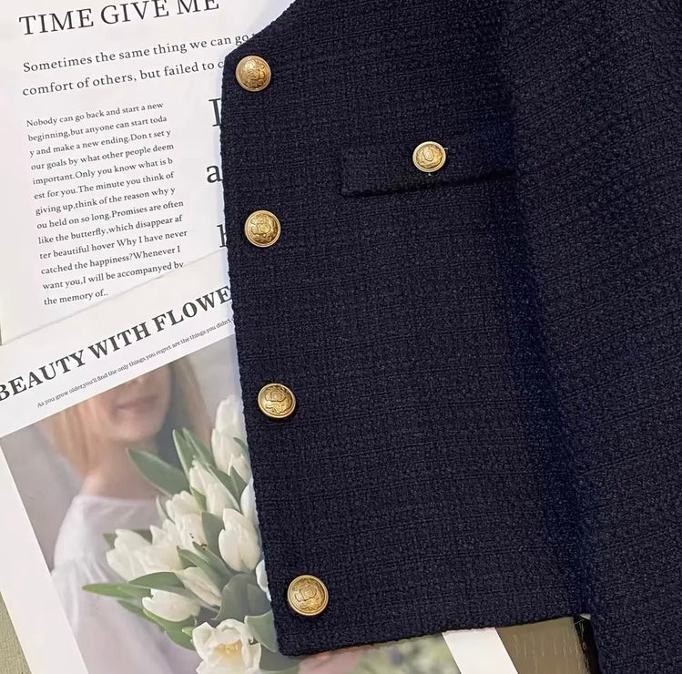 Veste de costume femme bleu marine – Élégance française