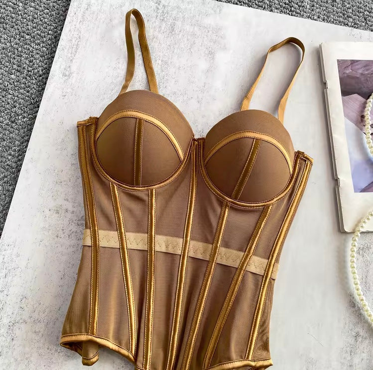 Corset Sexy en Dentelle Florale – Bustier Élégant Femme pour Soirée & Club