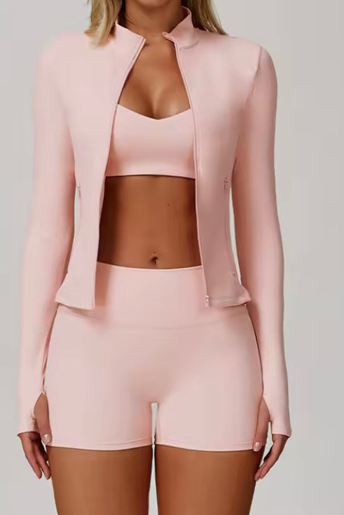 Ensemble de Sport 3 Pièces Femme – Yoga, Fitness & Running | Respirant, Gainant & Confortable