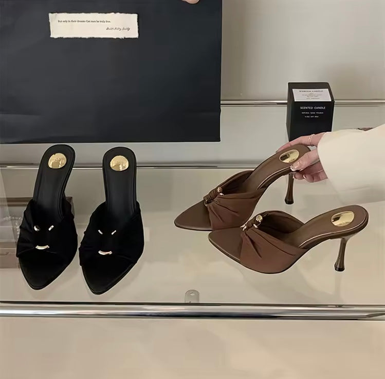 Sandales à Talons Fins – Mules Ouvertes Chic & Style Streetwear