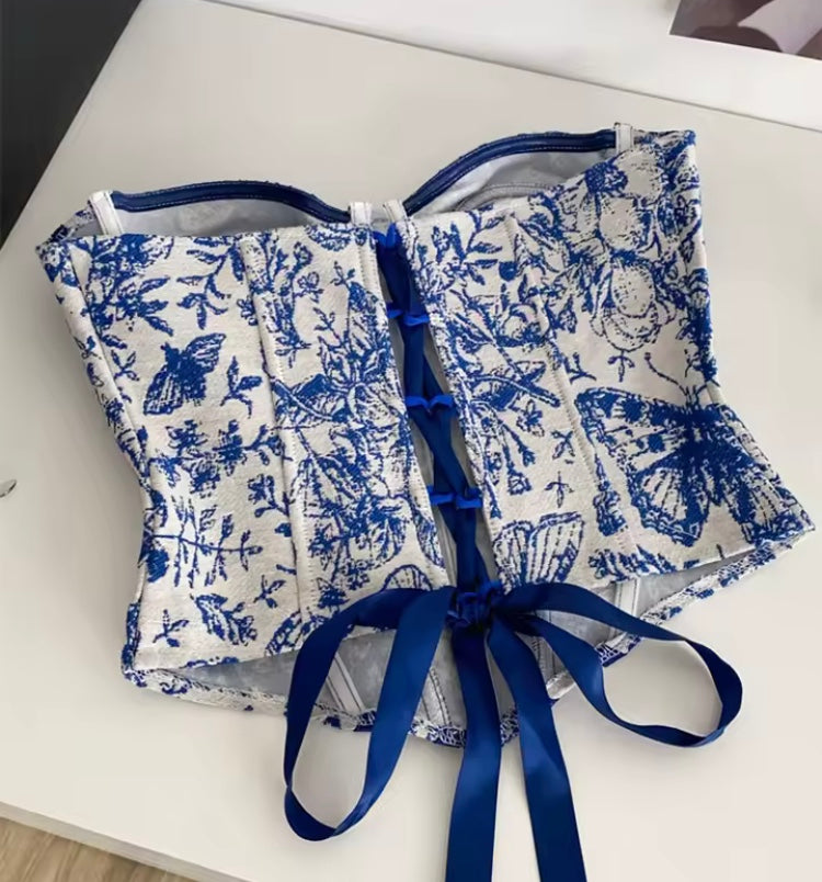 Corset Sans Bretelles Rétro Français – Haut Sexy à Lacets, Dos Nu 2025