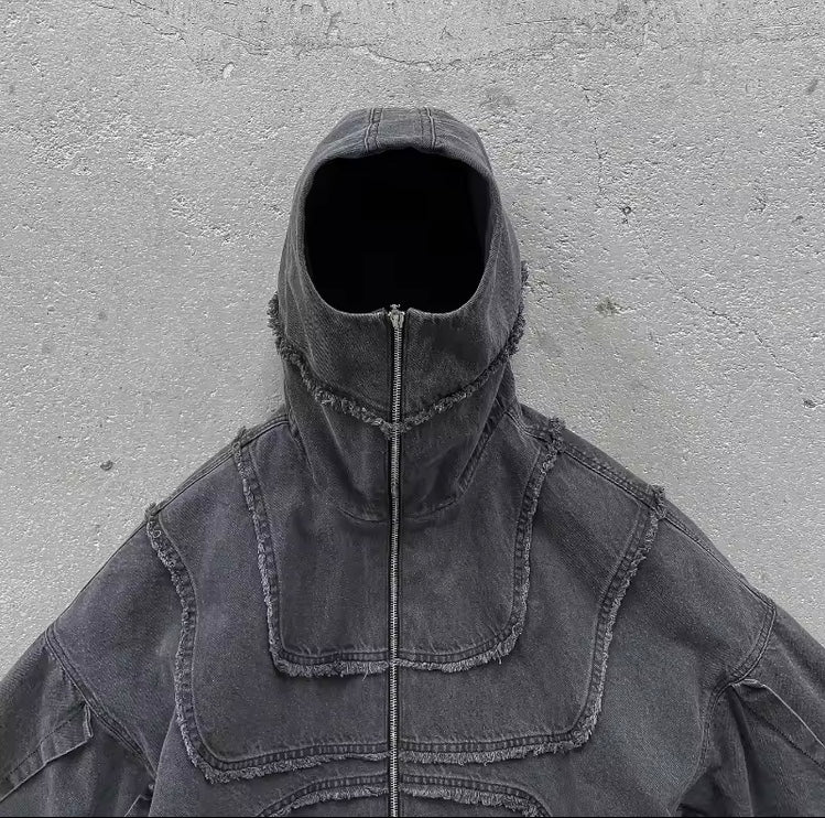 Veste Jean Y2K Oversize – Style Gothique Américain & Streetwear Punk