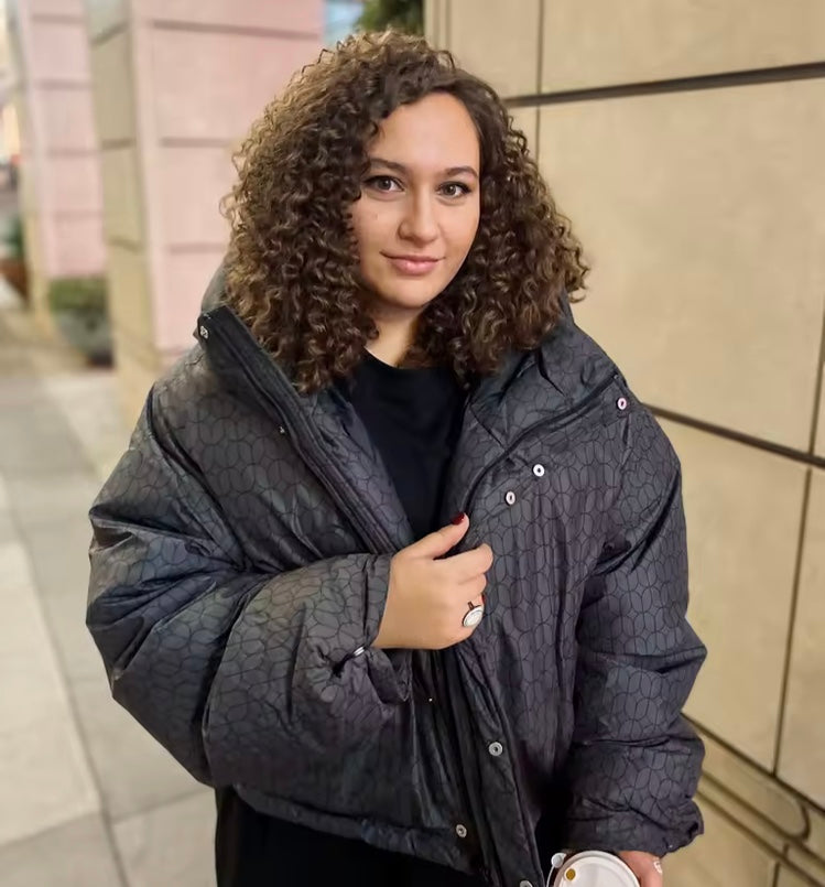 Veste d'hiver rembourrée à capuche pour femme, manches longues