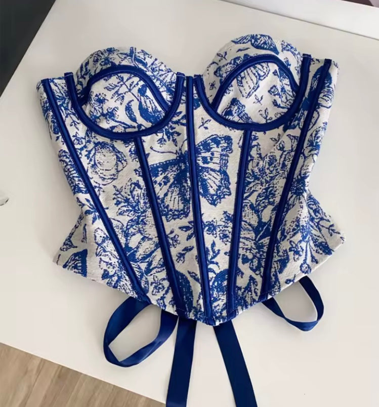 Corset Sans Bretelles Rétro Français – Haut Sexy à Lacets, Dos Nu 2025