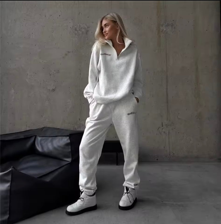 Survêtement Oversize en Coton avec Zip – Confort & Style pour Femme