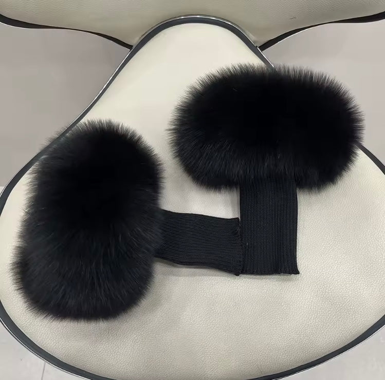 Manchette en fourrure de renard- Luxe & élégance